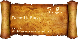 Turcsik Emma névjegykártya